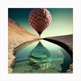 Hot Air Balloon In The Desert Canvas Print