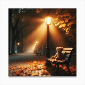 Teddy Bear In The Park Canvas Print