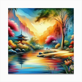 Asian Landscape Painting Canvas Print