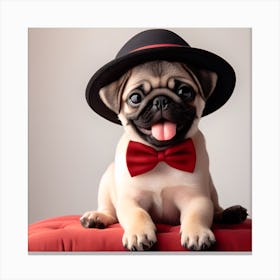 Dog in Hat Canvas Print