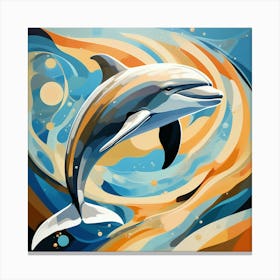 Abstract modernist Dolphin 6 Canvas Print