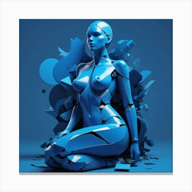 Default Deconstructed Blue Figure 3 Art 2 Canvas Print