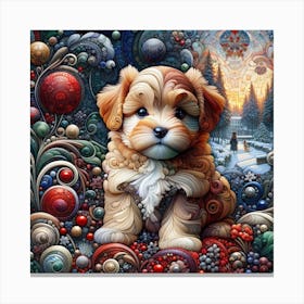 A Puppy in the Style of Collage Canvas Print