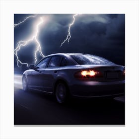 Lightning On The Road Canvas Print