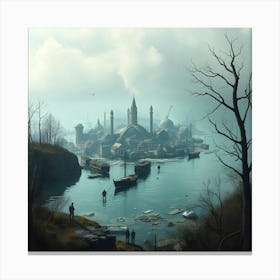 Pikaso Texttoimage A Submerged Coastal City With Survivors Living In (4) Canvas Print