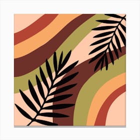 Palm Leaves On A Wave Canvas Print