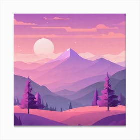 Misty mountains background in purple tone 42 Canvas Print