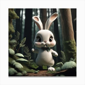 Rabbit In The Woods 21 Canvas Print