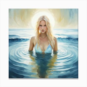 Into The Water Blonde Art Print 2 Canvas Print
