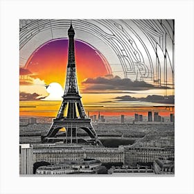 Sunset In Paris 14 Canvas Print