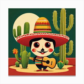 Mexican Boy With Guitar Canvas Print