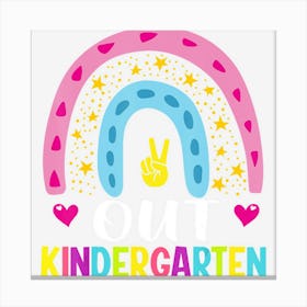 Hot Trend Out Kindergarten Rainbow Peace School Kinder Canvas Print