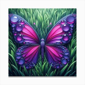 Butterfly In The Grass Canvas Print