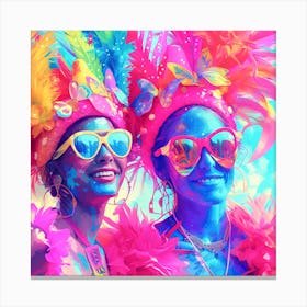 Colorful Women At A Carnival Canvas Print