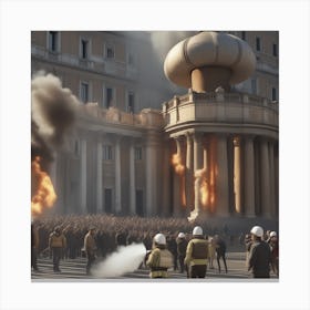 Rome In Flames Canvas Print