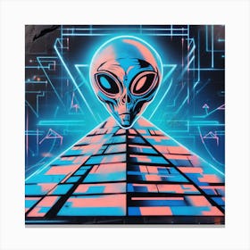 Alien Graffiti Style Canvas Print