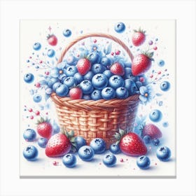 A basket of blueberry Canvas Print