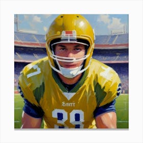 Protective Gear Football Star in Action Canvas Print