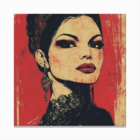 Lady In Red Canvas Print