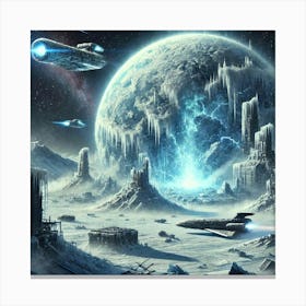 A Futuristic Sci Fi Scene Illustrating The Wide Ra Canvas Print