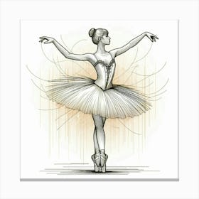 Line Art ballerina body 6 Canvas Print