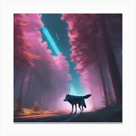 Wolf In The Forest 81 Canvas Print