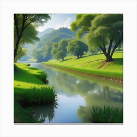 River Landscape 1 Canvas Print