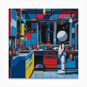 Robot In The Kitchen Canvas Print