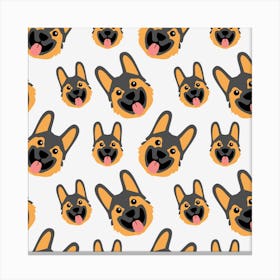 German Shepherd Dog Seamless Pattern Canvas Print