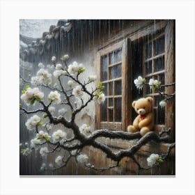 Teddy Bear In The Rain 7 Canvas Print