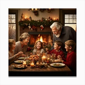 A Heartwarming Depiction Of A Multigenerational Family Reveling In Their Thanksgiving Gathering Lov (5) Canvas Print