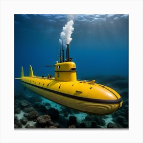 Submarino Amarillo Sumergido Canvas Print