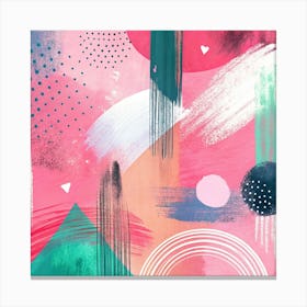 Abstract Painting in Sweet Sorbet Palette Canvas Print