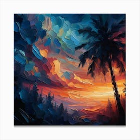 Sunset Oil Painting Canvas Print