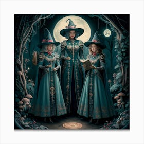 A Captivating Illustration Of Three Witches Dresse 7ahmqwwjt Czfdkvoi7wjw S9d Z0ymqc2 F6bhuqlinq Canvas Print