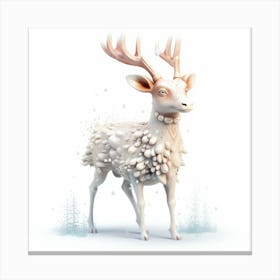 Snow Deer Canvas Print