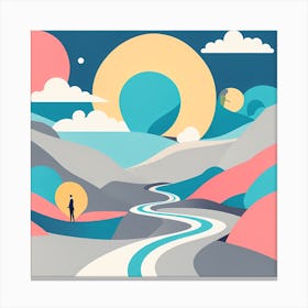 Abstract Landscape VECTOR ART 2 Canvas Print