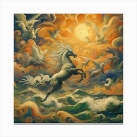 Unicorn In The Sky Canvas Print