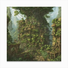 674139 A Jungle City, With Vines And Roots Serving As Roa Xl 1024 V1 0 Canvas Print