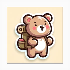 Teddy Bear Sticker Canvas Print