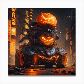 Pumpkin Car (Cyberpunk37) Canvas Print