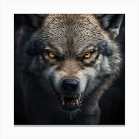 Wolf In The Dark 1 Canvas Print