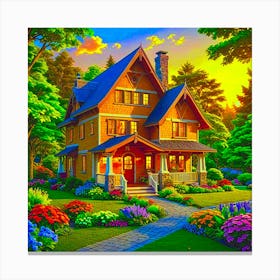 House In The Countryside Canvas Print