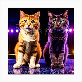 Two Cats On Stage Canvas Print