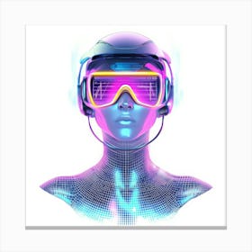 Futuristic Woman.Generated AI. Wall Art Print Canvas Print