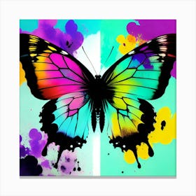 Butterfly With Paint Splashes 9 Canvas Print