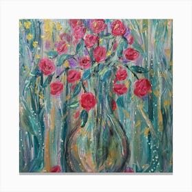 Roses In A Vase Canvas Print