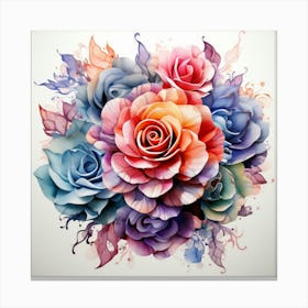 Watercolor Roses 2 Canvas Print