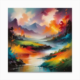 Abstract Art Emotional Landscape Create An Abstract Representation Of A Landscape That Captures A Sp 1998820195 Canvas Print