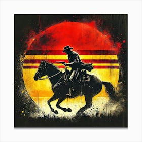 Cowboy riding horse Red Dead Redemption Lienzos